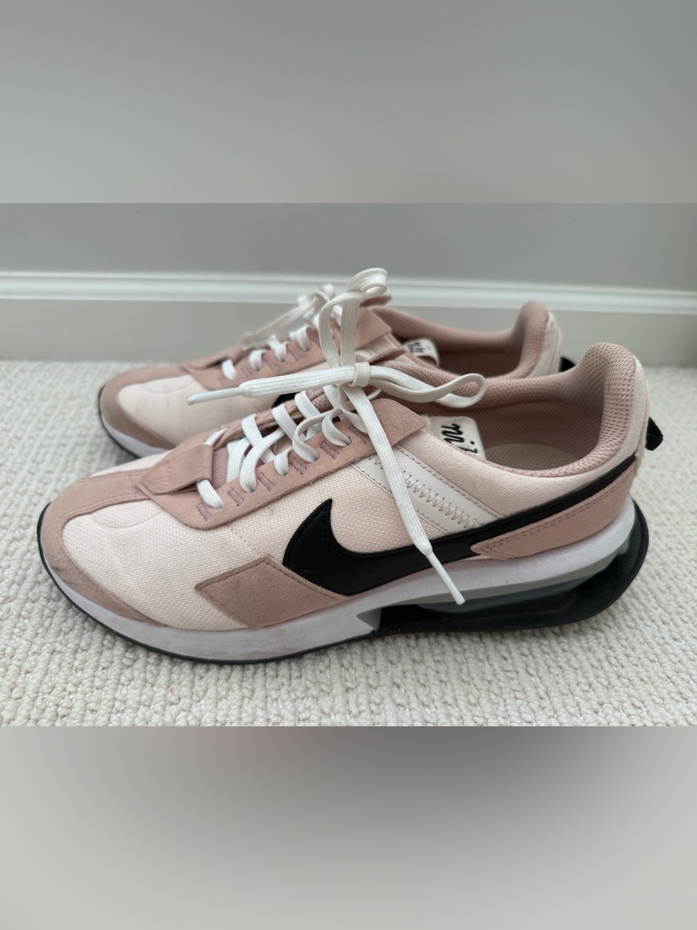 Nike Women's Blush Pink and Black Retro Runner Sneakers